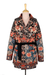 Jacquard knit cardigan, 'Flowers of the Orient' - Knit Cardigan with Tie Belt (image 2a) thumbail