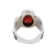 Men's garnet single stone ring, 'Radiant Flux' - Men's Sterling Silver and Garnet Single Stone Ring
