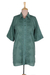 Embroidered cotton tunic, 'Festive Jade' - Hand-Embroidered Cotton Tunic from India (image 2e) thumbail
