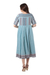 Cotton midi dress, 'Jaipur Heritage' - Handloomed Blue Cotton Dress from India (image 2c) thumbail