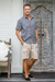 Linen-blend cargo shorts, 'Spring Cool in Sand' - Linen-Blend Cargo Shorts with Drawstring thumbail