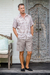 Men's linen-blend cargo shorts, 'Spring Cool in Dove Grey' - Men's Grey Linen-Blend Cargo Shorts (image 2b) thumbail