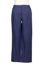 Men's linen-blend pants, 'Center Stage in Navy' - Men's Blue Linen-Blend Pants