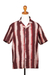 Herren-Baumwollhemd mit Blockdruck - Herren-Hemd aus gestreifter Baumwolle mit Blockdruck
