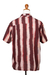 Men's block-printed cotton shirt, 'Fault Lines' - Men's Block-Printed Striped Cotton Shirt