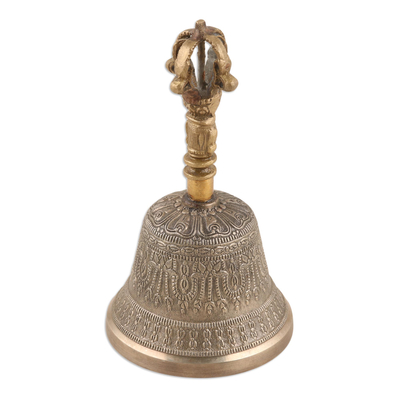 Dekorative Glocke aus Messing - Dekorative Messingglocke mit Antik-Finish