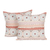 Embroidered cotton cushion covers, 'Palace Romance' (pair) - Cotton Cushion Covers with Architectural Motif (Pair)