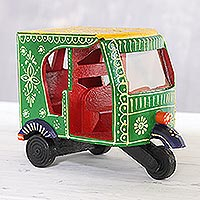 Wood home accent, 'Countryside Drive' - Decorative Mango Wood Automobile from India