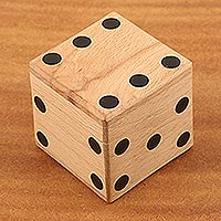 Wood dice set, 'Game of Luck' - Five-Piece Wood Dice Set from India