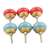 Decorative ceramic knobs, 'Hot and Cold' (set of 6) - Hand-Painted Ceramic Knobs from India (Set of 6)
