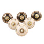 Decorative ceramic knobs, 'Winter Palace' (set of 6) - Handcrafted Ceramic Knobs from India (Set of 6)