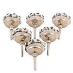 Decorative ceramic knobs, 'Star Saga' (set of 6) - Hand Made Ceramic Knobs from India (Set of 6)