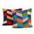 Chain-stitched cotton cushion covers, 'colourful Count Down' (pair) - Embroidered Cotton Cushion Covers from India (Pair)