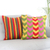 Chain-stitched cotton cushion covers, 'New Best Friend' (pair) - Patterned Cotton Cushion Covers from India (Pair) thumbail
