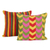 Chain-stitched cotton cushion covers, 'New Best Friend' (pair) - Patterned Cotton Cushion Covers from India (Pair) (image 2a) thumbail