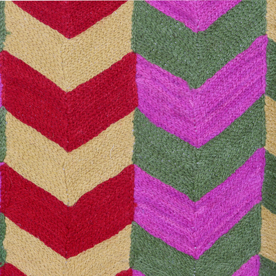 Kissenbezüge aus kettengenähter Baumwolle, (Paar) - Gemusterte Kissenbezüge aus Baumwolle aus Indien (Paar)