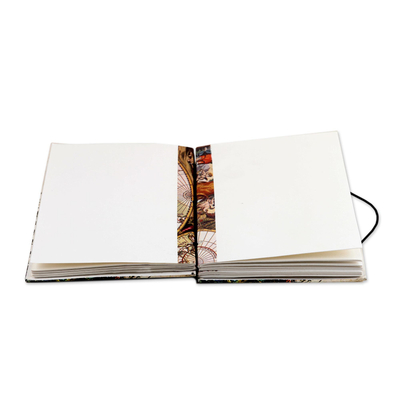 diario de papel hecho a mano - Diario de papel hecho a mano con motivo de pavo real