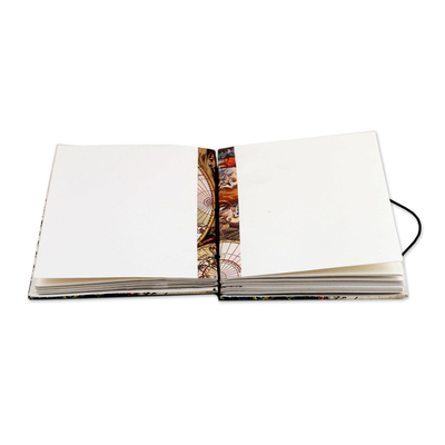 diario de papel hecho a mano - Diario de papel hecho a mano con portada serigrafiada