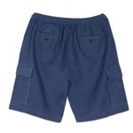 Men's linen-blend cargo shorts, 'Spring Cool in Navy' - Men's Navy Linen-Blend Cargo Shorts