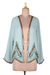 Beaded jacket, 'Glitz and Glamour in Aqua' - Hand-Embellished Open-Front Jacket (image 2g) thumbail