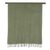 Wool shawl, 'Olive Wrap' - Olive Green Handwoven Rectangular Shawl from India