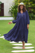 Cotton maxi dress, 'Saving Grace' - Indigo Cotton Maxi Dress from India