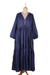 Cotton maxi dress, 'Saving Grace' - Indigo Cotton Maxi Dress from India
