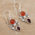 Carnelian and garnet dangle earrings, 'Eternal Sun' - Indian Carnelian and Garnet Dangle Earrings (image 2b) thumbail