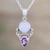 Amethyst and rainbow moonstone pendant necklace, 'Mystic Tide' - Amethyst and Rainbow Moonstone Pendant Necklace