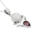 Amethyst and rainbow moonstone pendant necklace, 'Mystic Tide' - Amethyst and Rainbow Moonstone Pendant Necklace (image 2c) thumbail