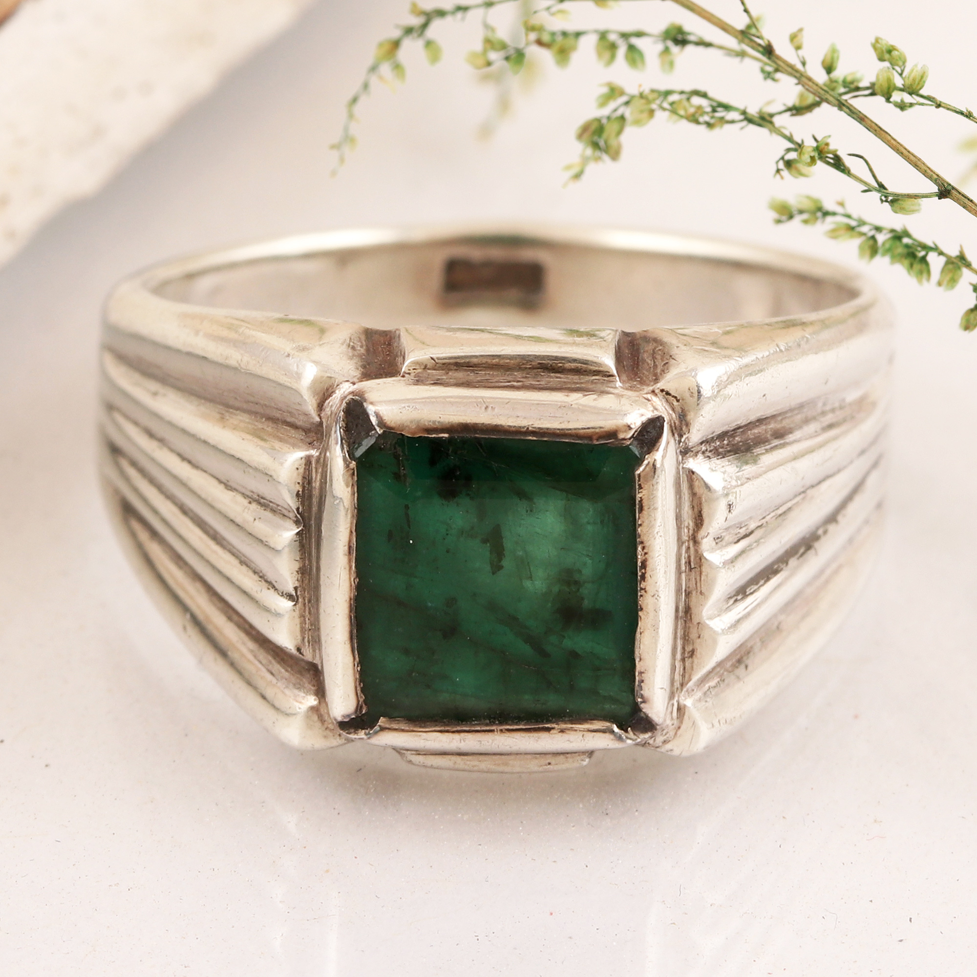 4CT Rectangle Emerald Cut AAA CZ Mens Engagement Ring Stainless Steel | eBay-vinhomehanoi.com.vn