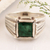 Men's emerald ring, 'Lakeshore' - Men's Emerald and Sterling Silver Cocktail Ring (image 2) thumbail