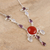 Multi-gemstone pendant necklace, 'Good Life' - Carnelian and Rainbow Moonstone Pendant Necklace (image 2b) thumbail