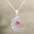 Ruby pendant necklace, 'Moon's Paramour' - Ruby and Sterling Silver Crescent Moon Necklace (image 2) thumbail