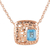 Rose gold-plated blue topaz pendant necklace, 'Open Plaza in Rose Gold' - Blue Topaz and Rose Gold-Plated Pendant Necklace