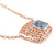 Rose gold-plated blue topaz pendant necklace, 'Open Plaza in Rose Gold' - Blue Topaz and Rose Gold-Plated Pendant Necklace