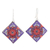 Ceramic dangle earrings, 'Prismatic Purple' - Ceramic Dangle Earrings with Floral Motif (image 2a) thumbail