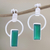 Onyx dangle earrings, 'Modern Life in Green' - Green Onyx and Sterling Silver Dangle Earrings