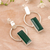 Ohrhänger aus Onyx - Ohrhänger aus grünem Onyx und Sterlingsilber