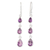 Amethyst dangle earrings, 'Late Rain in Purple' - Artisan Crafted Amethyst Dangle Earrings from India thumbail