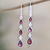 Garnet dangle earrings, 'Late Rain in Red' - Hand Crafted Garnet Dangle Earrings from India (image 2) thumbail