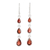 Garnet dangle earrings, 'Late Rain in Red' - Hand Crafted Garnet Dangle Earrings from India thumbail