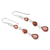 Garnet dangle earrings, 'Late Rain in Red' - Hand Crafted Garnet Dangle Earrings from India (image 2c) thumbail