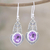 Amethyst dangle earrings, 'Embrace Magic' - Amethyst and Sterling Silver Dangle Earrings