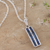 Rhodium-plated sapphire pendant necklace, 'The Path to Power' - Artisan Crafted Rhodium-Plated Sapphire Pendant Necklace