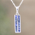 Rhodium-plated sapphire pendant necklace, 'The Path to Power' - Artisan Crafted Rhodium-Plated Sapphire Pendant Necklace