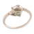 Rhodium-plated emerald wrap ring, 'Leaf Princess' - Rhodium-Plated Emerald Wrap Ring with Leaf Motif