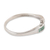 Rhodium-plated emerald band ring, 'Sun Path in Green' - Rhodium-Plated Emerald Band Ring from India