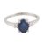 Rhodium-plated sapphire cocktail ring, 'Depth of Dreams' - Rhodium-Plated Sapphire and Cubic Zirconia Ring (image 2a) thumbail