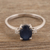 Rhodium-plated sapphire cocktail ring, 'Depth of Dreams' - Rhodium-Plated Sapphire and Cubic Zirconia Ring (image 2b) thumbail